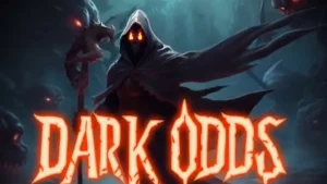 Tampilan layar permainan slot Dark Odds dengan tema horor