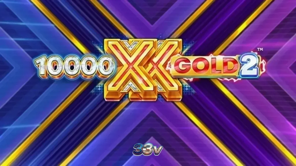 Tampilan layar permainan slot 10,000 X Gold 2 dengan simbol emas dan mekanisme pengganda.