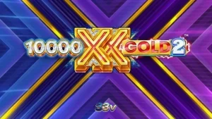 Tampilan layar permainan slot 10,000 X Gold 2 dengan simbol emas dan mekanisme pengganda.
