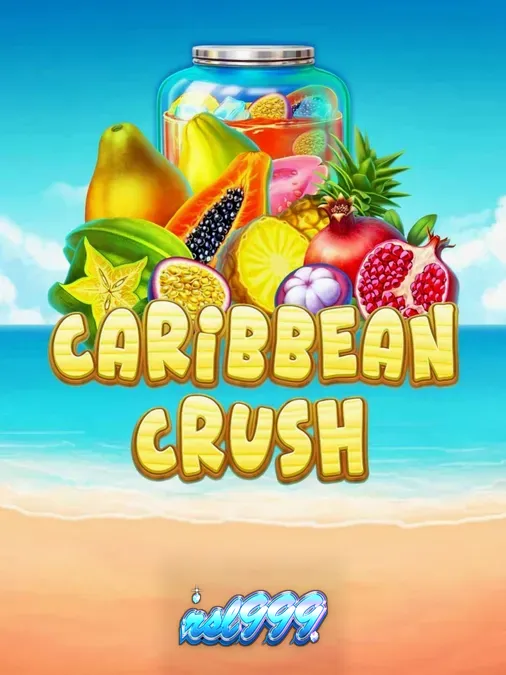 Tampilan visual slot Caribbean Crush dengan tema tropis yang cerah dan simbol buah-buahan eksotis.